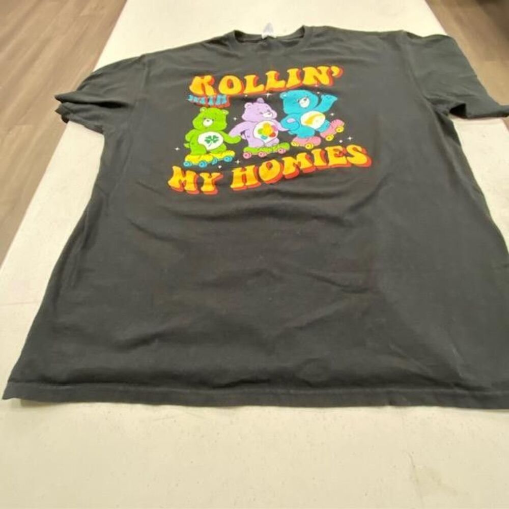 Care Bears Rollin' With My Homies T Shirt XL Black Graphic Retro Skate Tee